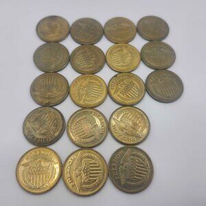 Vintage Lot Of 18 Freedom Token with Eagle and Shield Tokens 25mm NO CASH VALUE